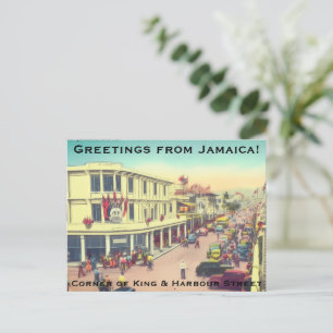 Downtown Kingston, Jamaica (Harbour Street) BWI Holiday Postcard