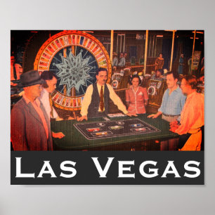 Downtown Las Vegas, Nevada Vintage Casino Poster
