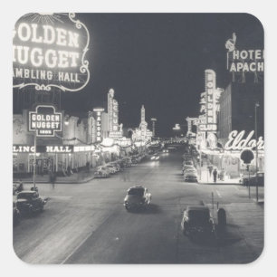 Downtown Las Vegas Retro Square Sticker