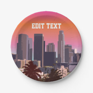 Downtown Los Angeles - Customisable Image Paper Plate