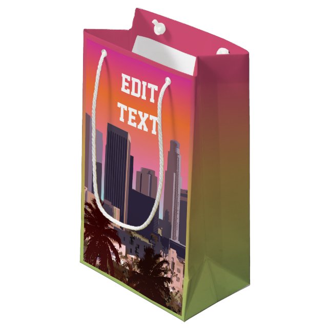 Downtown Los Angeles - Customisable Image Small Gift Bag (Front Angled)