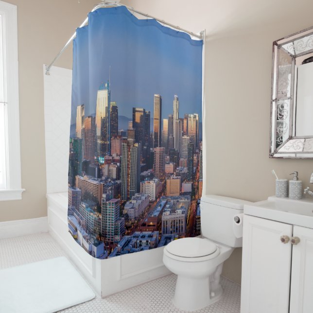 Downtown Los Angeles Skyline Shower Curtain (In Situ)