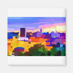 Downtown Lynchburg Virginia Skyline Magnet