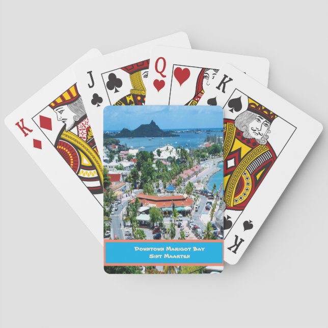 Downtown  Marigot Bay, Sint Maarten  Playing Cards (Back)