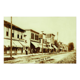 Downtown Marine City Michigan 1901 Photo Print