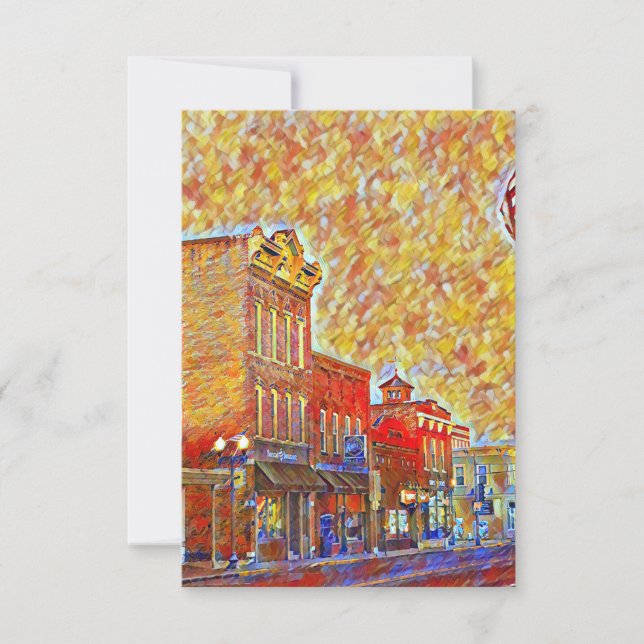 Downtown Menomonie in July Thank You Card (Front)