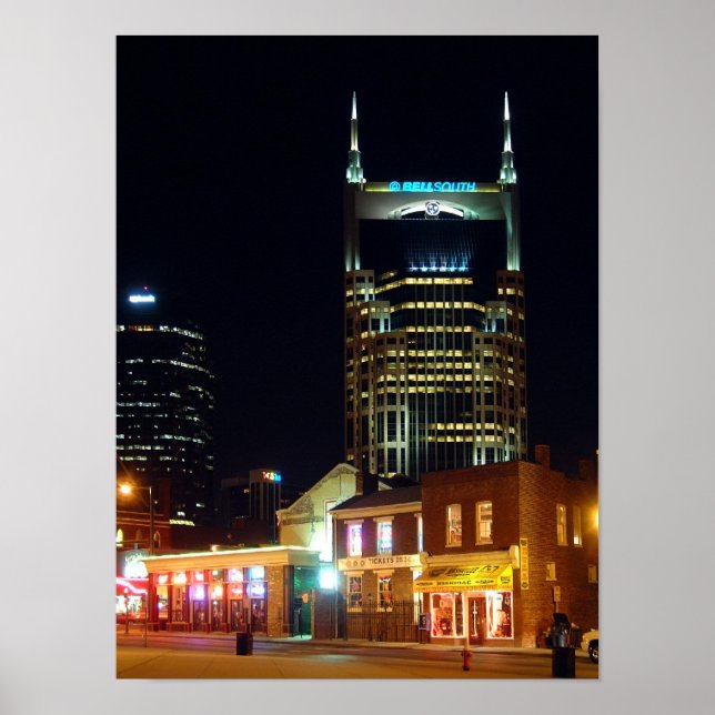 Downtown Nashville Night Poster (Front)