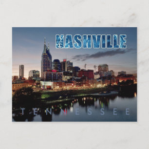 Downtown Nashville skyline, Tennessee at night Postcard