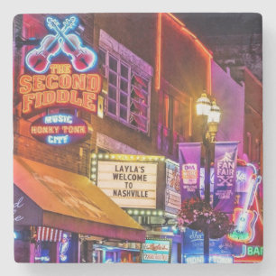 Downtown Nashville Tennessee Nightlife Stone Coaster