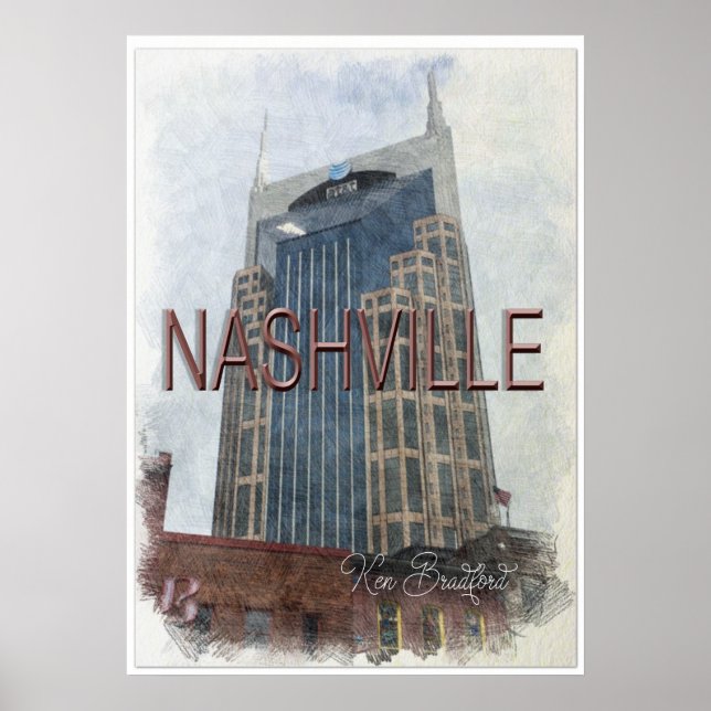 Downtown Nashville Vintage Poster (Front)