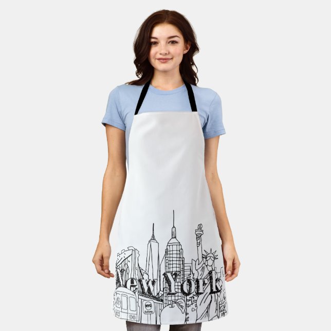 Downtown NYE New York Vacation Souvenirs NYC Gift Apron (Worn)