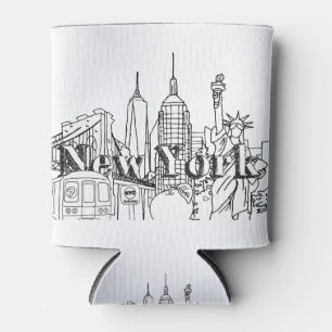 Downtown NYE New York Vacation Souvenirs NYC Gift Can Cooler