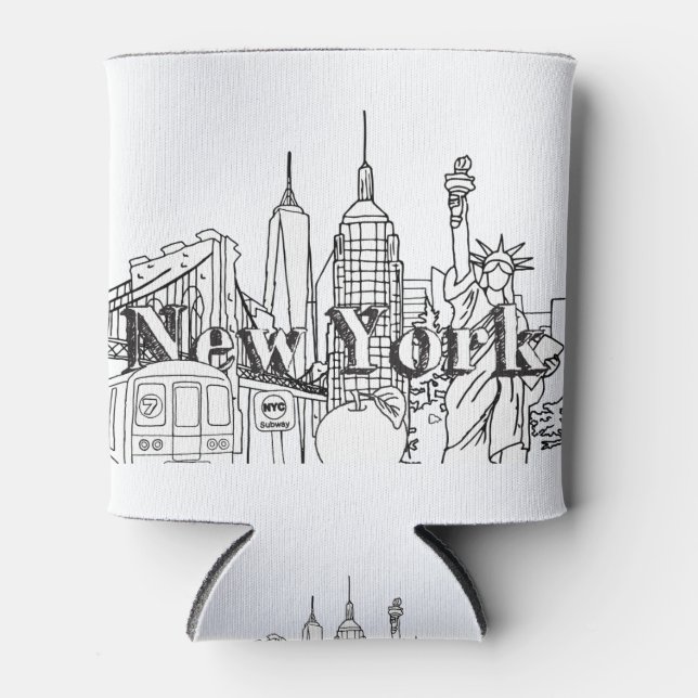 Downtown NYE New York Vacation Souvenirs NYC Gift Can Cooler (Front)