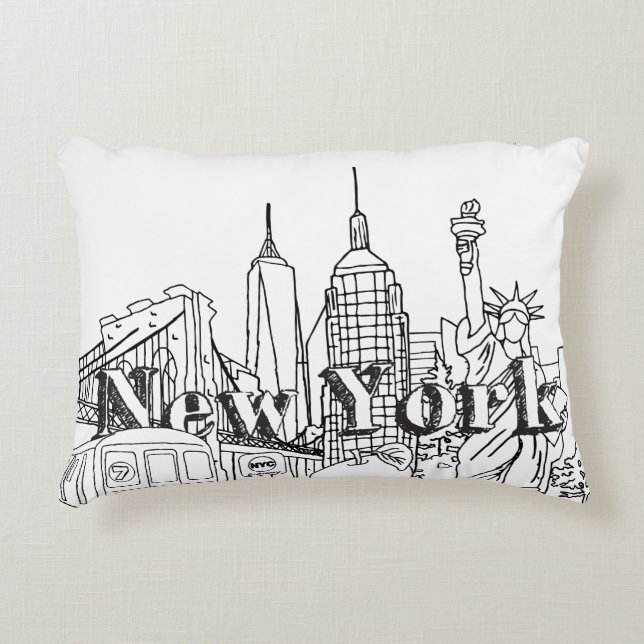 Downtown NYE New York Vacation Souvenirs NYC Gift  Decorative Cushion (Front)