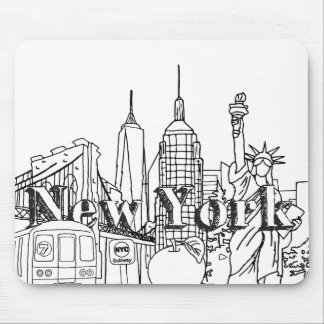 Downtown NYE New York Vacation Souvenirs NYC Gift Mouse Mat