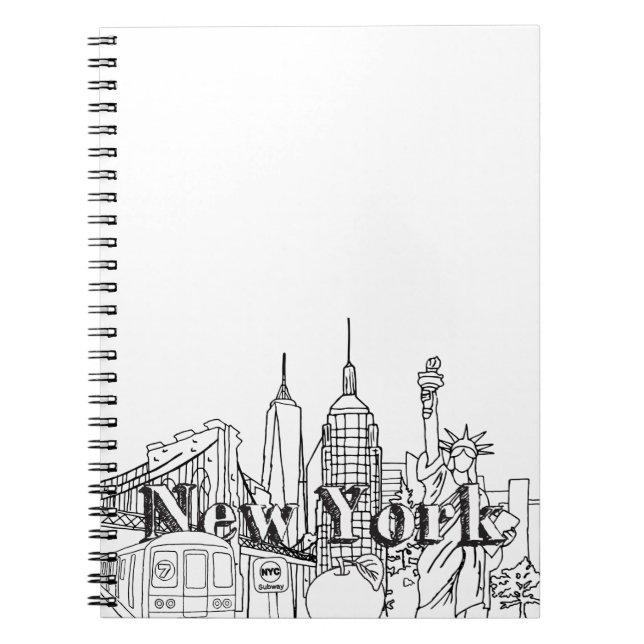Downtown NYE New York Vacation Souvenirs NYC Gift Notebook (Front)
