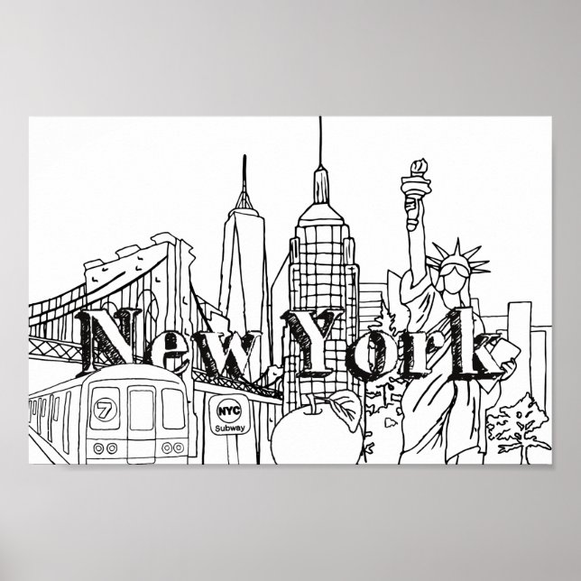 Downtown NYE New York Vacation Souvenirs NYC Gift Poster (Front)