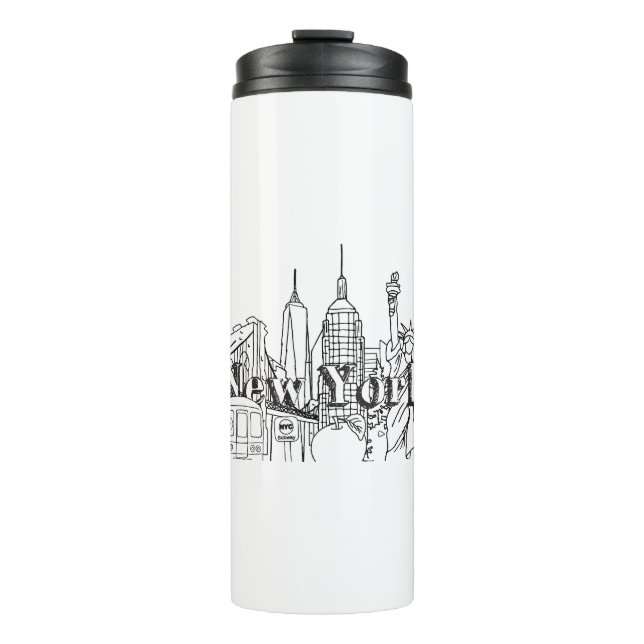 Downtown NYE New York Vacation Souvenirs NYC Gift Thermal Tumbler (Front)