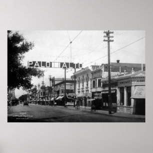 Downtown Palo Alto in 1914 Poster