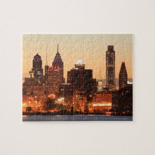 Downtown Philadelphia, Pennsylvania at sunset Jigsaw Puzzle