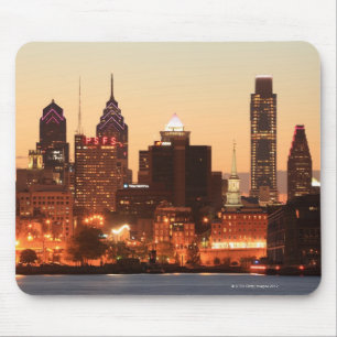 Downtown Philadelphia, Pennsylvania at sunset Mouse Mat