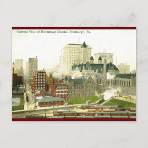 Downtown, Pittsburgh 1915 Vintage Postcard