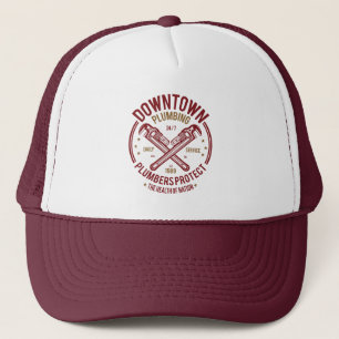 Downtown Plumbing Daily Service 24/7 Plumber Trucker Hat