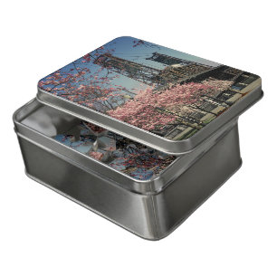 Downtown Portland Bridge   Cherry Blossom Acrylic Jigsaw Puzzle