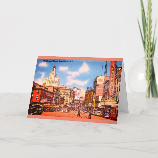 Downtown Providence, RI Vintage Photo Card (Front)