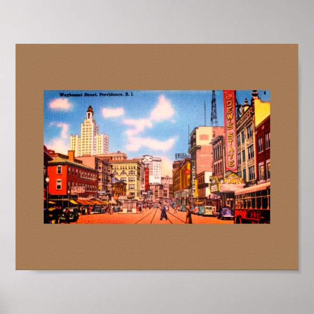 Downtown Providence, RI Vintage Photo Poster (Front)