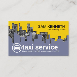 Downtown Rush Hour City Crowd Taxi Driver Business Card