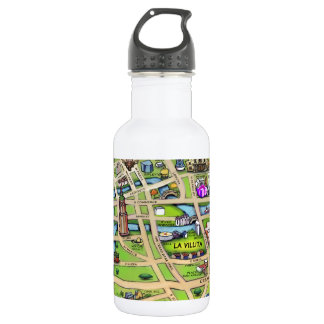 Downtown San Antonio Cartoon Map 532 Ml Water Bottle