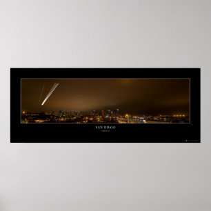 Downtown San Diego Night Panorama Poster