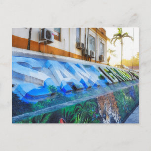 Downtown San Ignacio Belise Mural Post Card