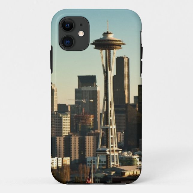 Downtown Seattle skyline and Space Needle Case-Mate iPhone Case (Back)