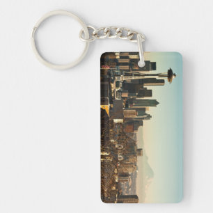 Downtown Seattle skyline and Space Needle Key Ring