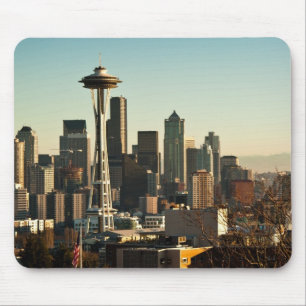 Downtown Seattle skyline and Space Needle Mouse Mat