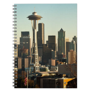Downtown Seattle skyline and Space Needle Notebook