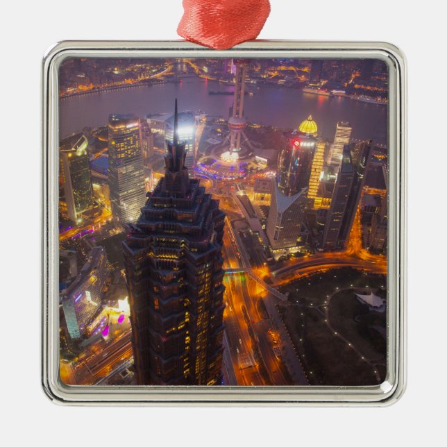 Downtown Shanghai City Metal Tree Decoration (Front)