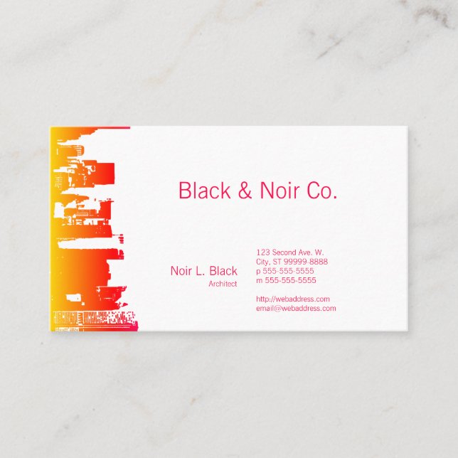 Downtown Silhouette Architect Business Card (Front)