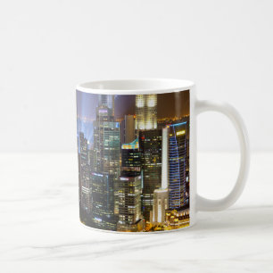 Downtown Singapore city at night Coffee Mug