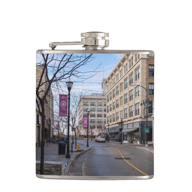 Downtown Springfield Hip Flask (Front)