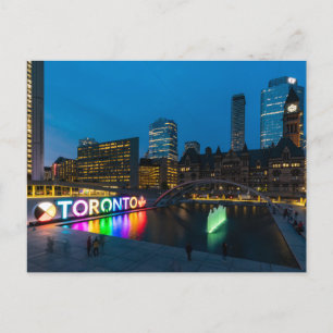 Downtown Toronto at night Postcard