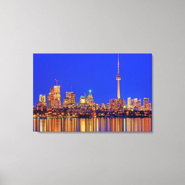 Downtown Toronto skyline at night Canvas Print (Front)