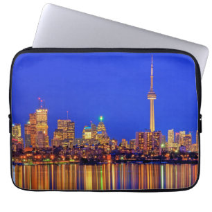 Downtown Toronto skyline at night Laptop Sleeve