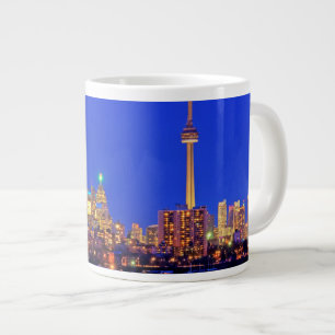 Downtown Toronto skyline at night Large Coffee Mug