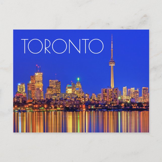 Downtown Toronto skyline at night Postcard (Front)
