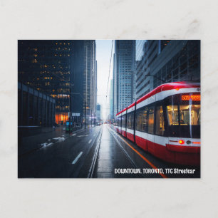 DOWNTOWN, TORONTO, TTC Streetcar Postcard
