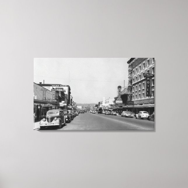 Downtown View of Chehalis, Washington Photograph Canvas Print (Front)