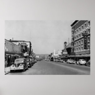 Downtown View of Chehalis, Washington Photograph Poster